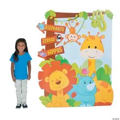 1st Birthday Zoo Directional Sign Cardboard Stand-Up