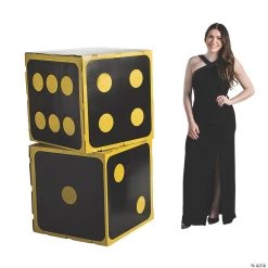 3D Black Dice Cardboard Stand-Ups - 2 Pc.