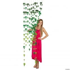 3D Palm Tree Curtain Backdrop
