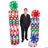3D Poker Chip Columns Cardboard Stand-Ups - 6 Pc.