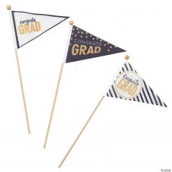 6" x 4" Small Congrats Grad Flags - 12 Pc.