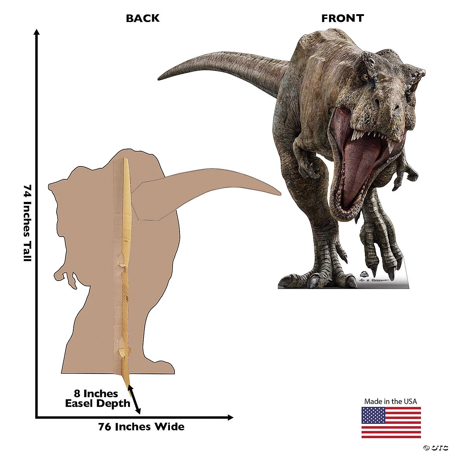 74" Jurassic World 3: Dominion™ Tyrannosaurus Rex Life-Size Cardboard Stand-Up 4 74" Jurassic World 3: Dominion™ Tyrannosaurus Rex Life-Size Cardboard Stand-Up - Image 2