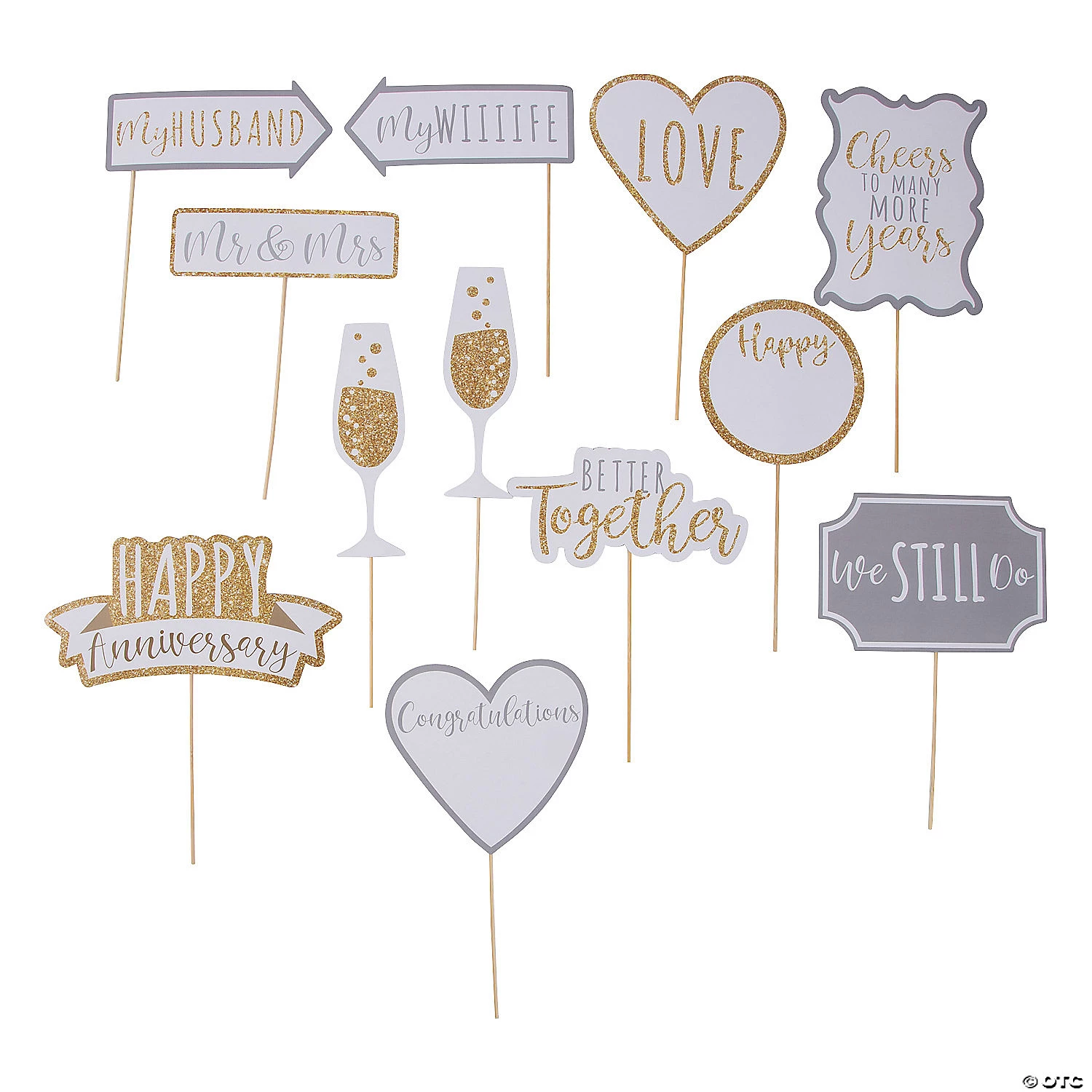 Anniversary Party Photo Stick Props - 12 Pc. 3 Anniversary Party Photo Stick Props - 12 Pc.