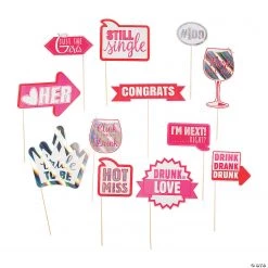 Bachelorette Party Photo Stick Props - 12 Pc.