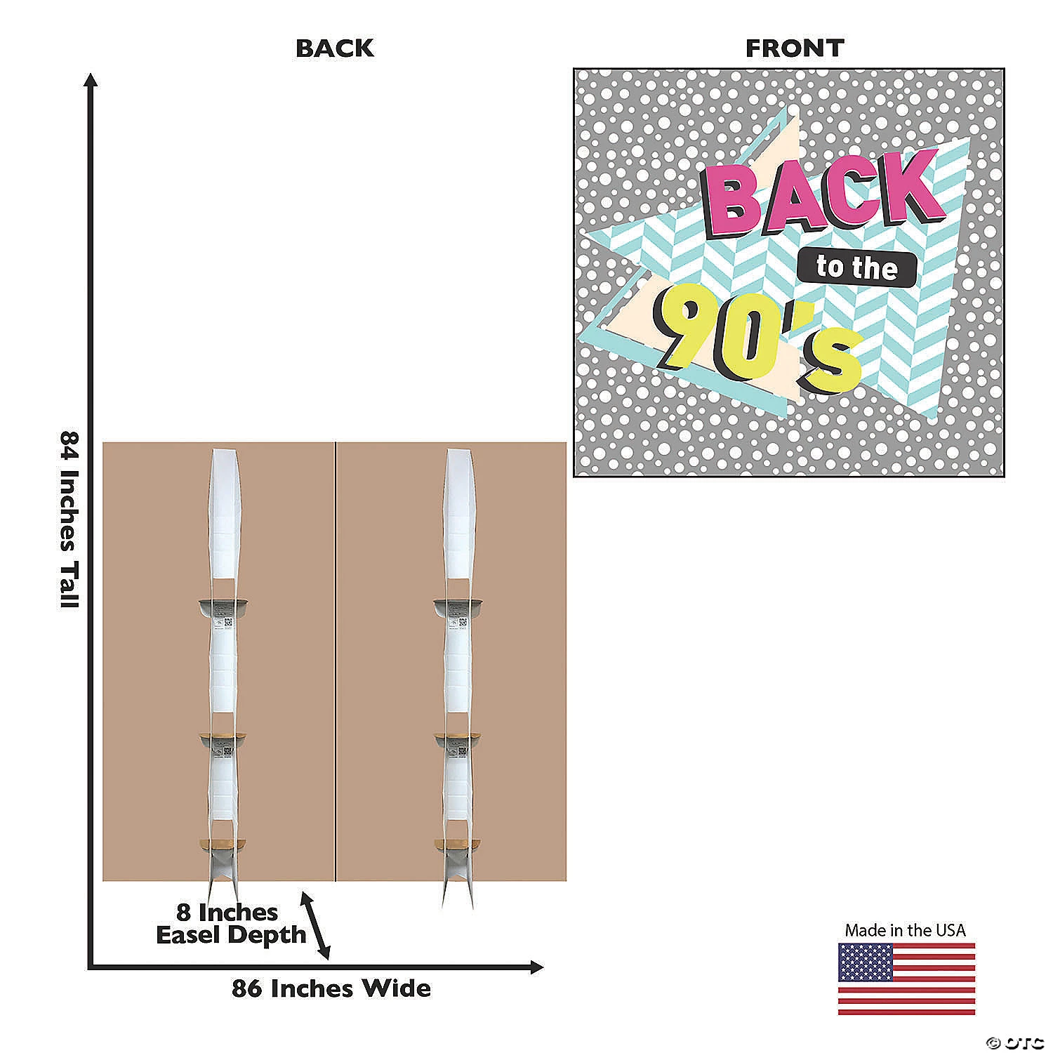 Back to the 90’s Double-Wide Cardboard Backdrop Stand-Up 4 Back to the 90’s Double-Wide Cardboard Backdrop Stand-Up - Image 2