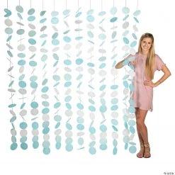 Blue and White Circle Hanging Decoration Backdrop
