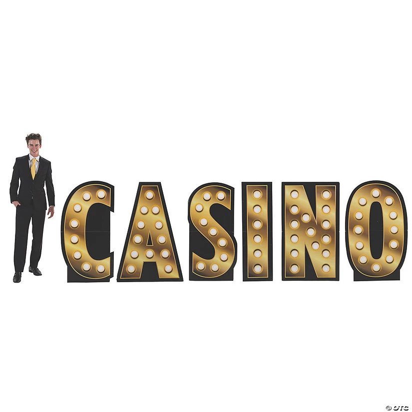 Casino Marquee Light Cardboard Stand-Up Letters - 6 Pc. 3 Casino Marquee Light Cardboard Stand-Up Letters - 6 Pc.