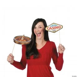 Casino Photo Stick Props- 12 Pc. -DIY Photo Booth Sales Shop casino photo stick props 12 pc 13765387 a01