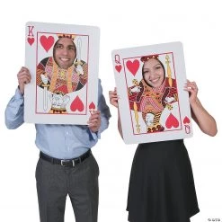 Casino Playing Card Face Cutouts - 2 Pc. -DIY Photo Booth Sales Shop casino playing card face cutouts 2 pc 13774588 a01