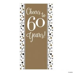 Cheers to 60 Years Backdrop Banner