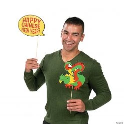Chinese New Year Photo Stick Props - 12 Pc. -DIY Photo Booth Sales Shop chinese new year photo stick props 12 pc 13718346 a01