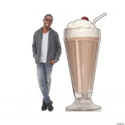 Chocolate Milkshake Cardboard Stand-Up -DIY Photo Booth Sales Shop chocolate milkshake cardboard stand up13960105 a01