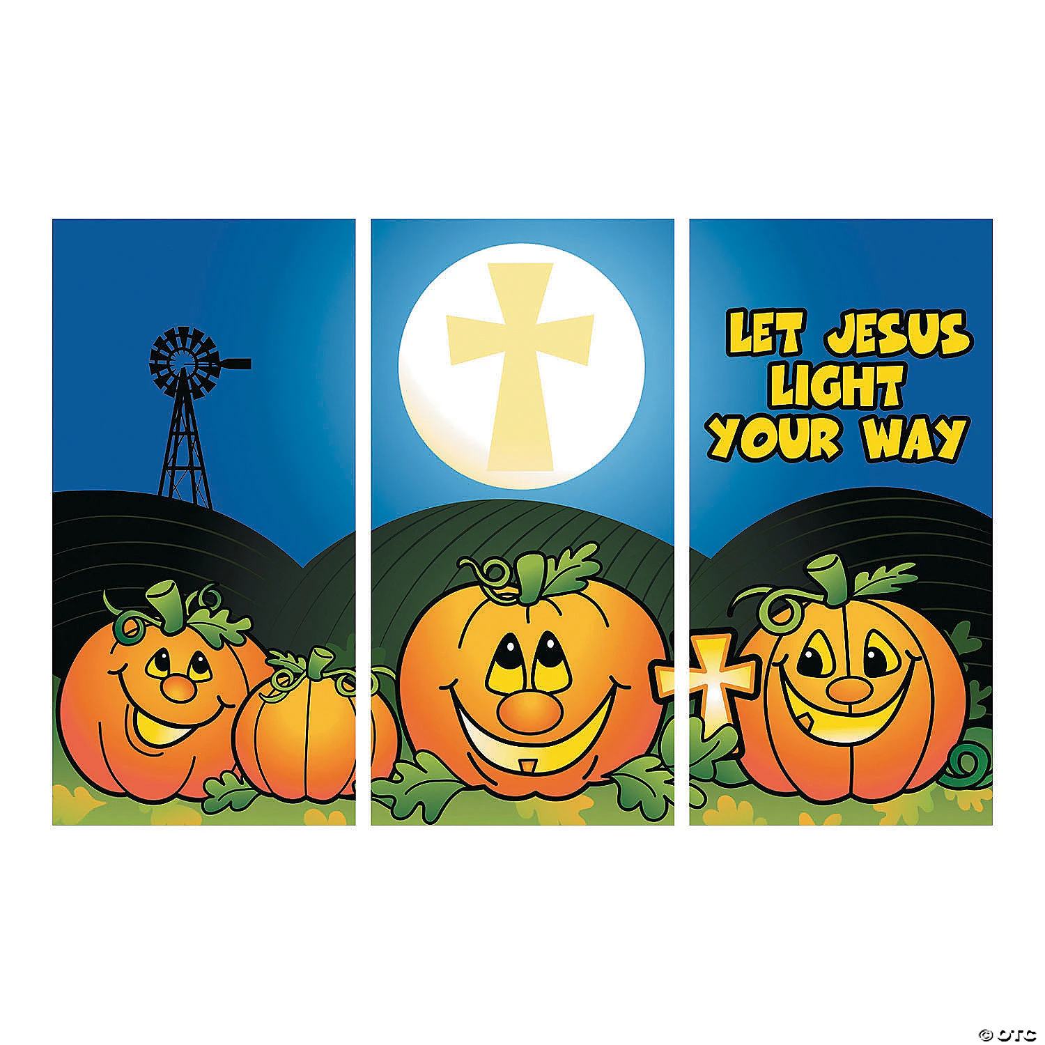 Christian Pumpkin Backdrop Banner Halloween Decoration - 3 Pc. 4 Christian Pumpkin Backdrop Banner Halloween Decoration - 3 Pc. - Image 2