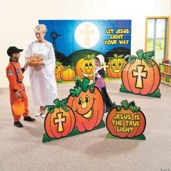 Christian Pumpkin Cardboard Stand-Ups - 3 Pc. -DIY Photo Booth Sales Shop christian pumpkin cardboard stand ups 3 pc 13743121 a01