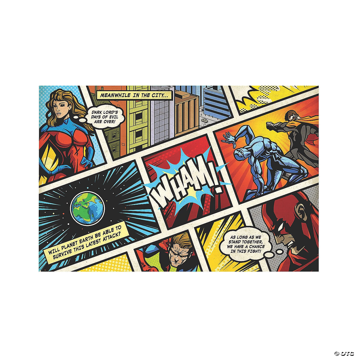 Comic Superhero Backdrop - 2 Pc. 3 Comic Superhero Backdrop - 2 Pc.