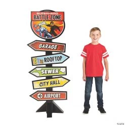 Comic Superhero Directional Sign