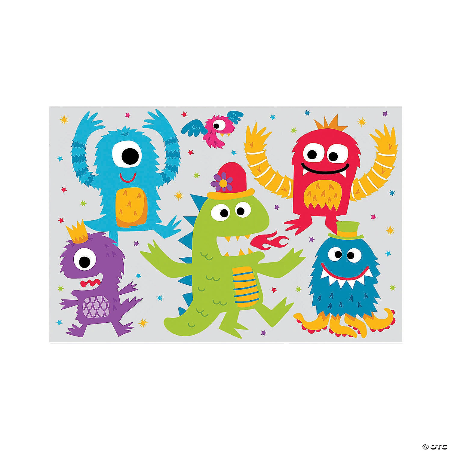 Cute Monster Backdrop - 3 Pc. 3 Cute Monster Backdrop - 3 Pc.