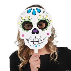 Day of the Dead Sugar Skulls Photo Booth Props - 6 Pc. -DIY Photo Booth Sales Shop day of the dead sugar skulls photo booth props 6 pc 13605842 a01