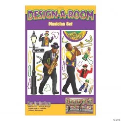 Design-A-Room Mardi Gras Musician Backdrop Set - 24 Pc.