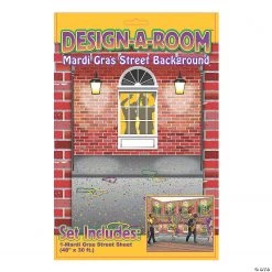 Design-A-Room Mardi Gras Street Backdrop