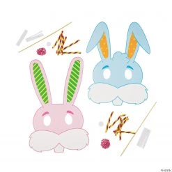 Easter Bunny Mask Photo Stick Prop Craft Kit - Makes 12 -DIY Photo Booth Sales Shop easter bunny mask photo stick prop craft kit makes 1213834615 a01