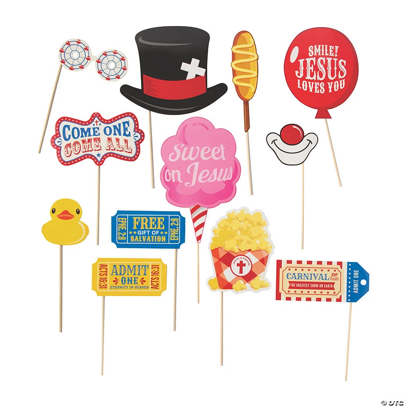 Faith Fall Carnival Photo Prop Sticks- 12 Pc. 3 Faith Fall Carnival Photo Prop Sticks- 12 Pc.