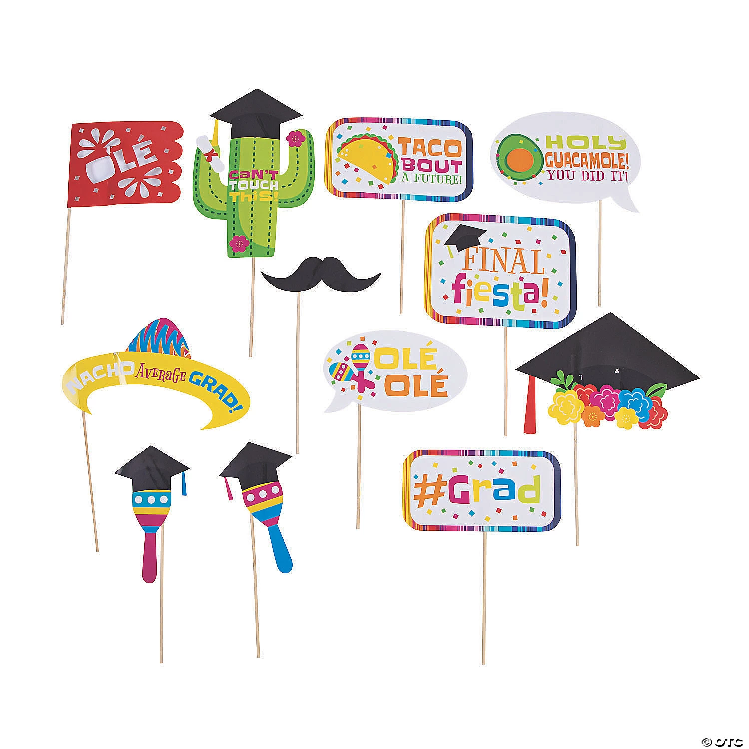 Fiesta Graduation Photo Stick Props- 12 Pc. 3 Fiesta Graduation Photo Stick Props- 12 Pc.