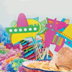 Fiesta Party Photo Stick Props- 12 Pc. -DIY Photo Booth Sales Shop fiesta party photo stick props 12 pc 13729006 a02