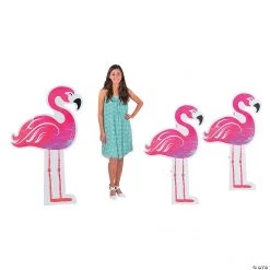Flamingo Cardboard Stand-Ups - 3 Pc.