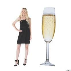 Giant Champagne Glass Cardboard Stand-Up