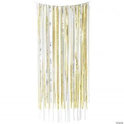 Gold, SIlver & White Streamer Backdrop