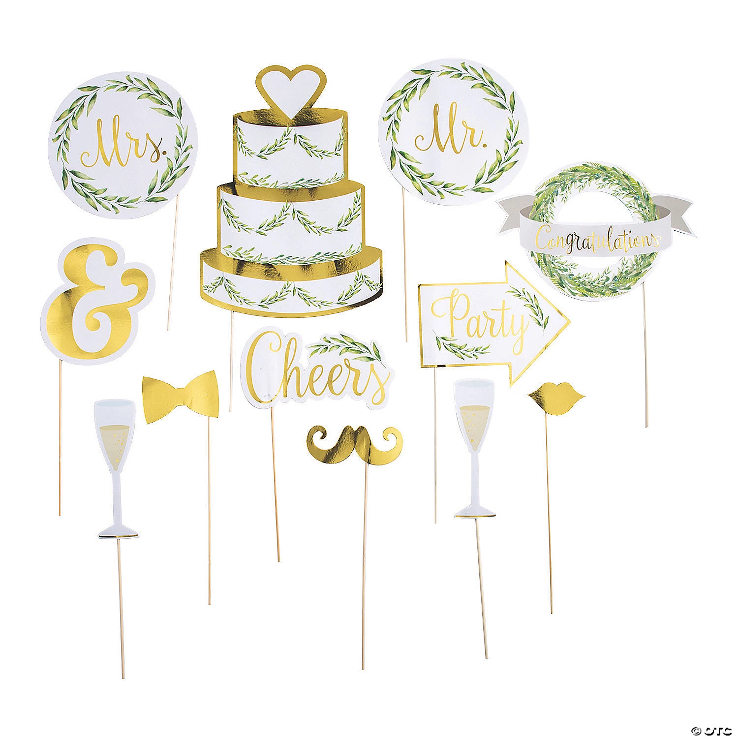 Greenery Wedding Photo Stick Props - 12 Pc. 3 Greenery Wedding Photo Stick Props - 12 Pc.
