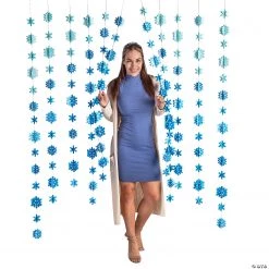 Hanging Snowflakes Curtain Backdrop