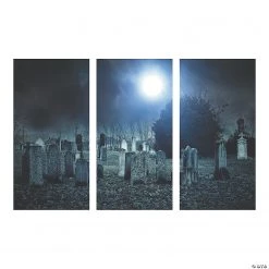 Haunted Cemetery Backdrop - 3 Pc. -DIY Photo Booth Sales Shop haunted cemetery backdrop 3 pc 13703555 a01