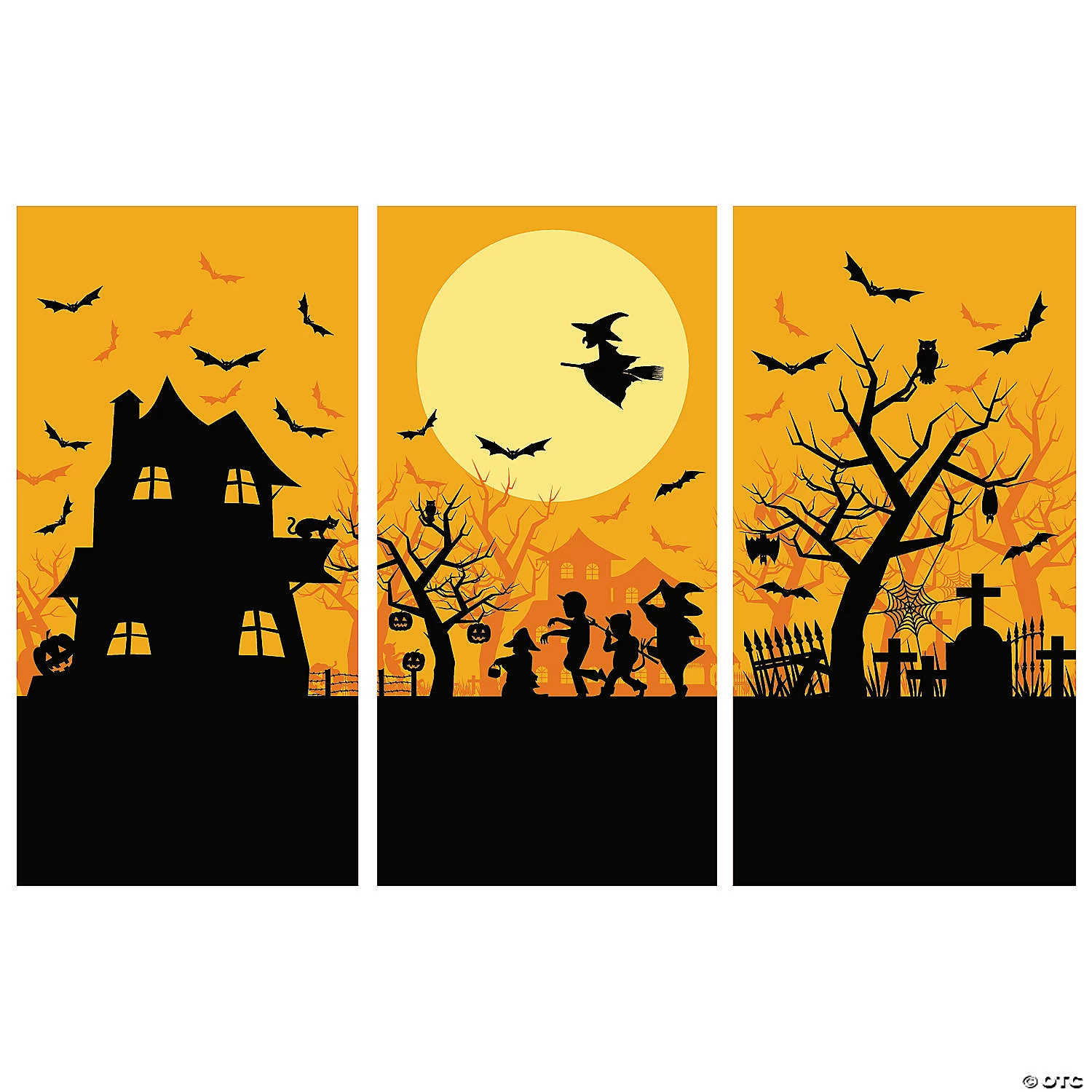 Haunted House Classic Backdrop Halloween Decoration - 3 Pc. 4 Haunted House Classic Backdrop Halloween Decoration - 3 Pc. - Image 2