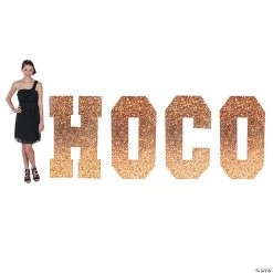 Homecoming HOCO Letter Cardboard Stand-Up Sign - 4 Pc.