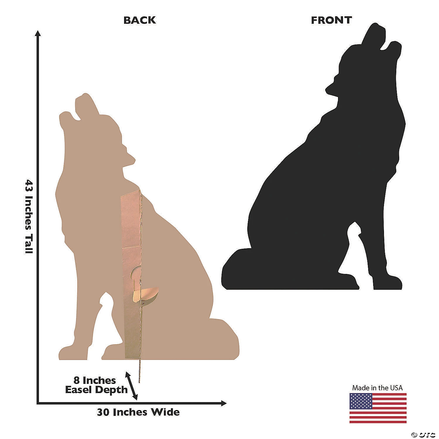 Howling Wolf Silhouette Life-Size Cardboard Stand-Up 4 Howling Wolf Silhouette Life-Size Cardboard Stand-Up - Image 2