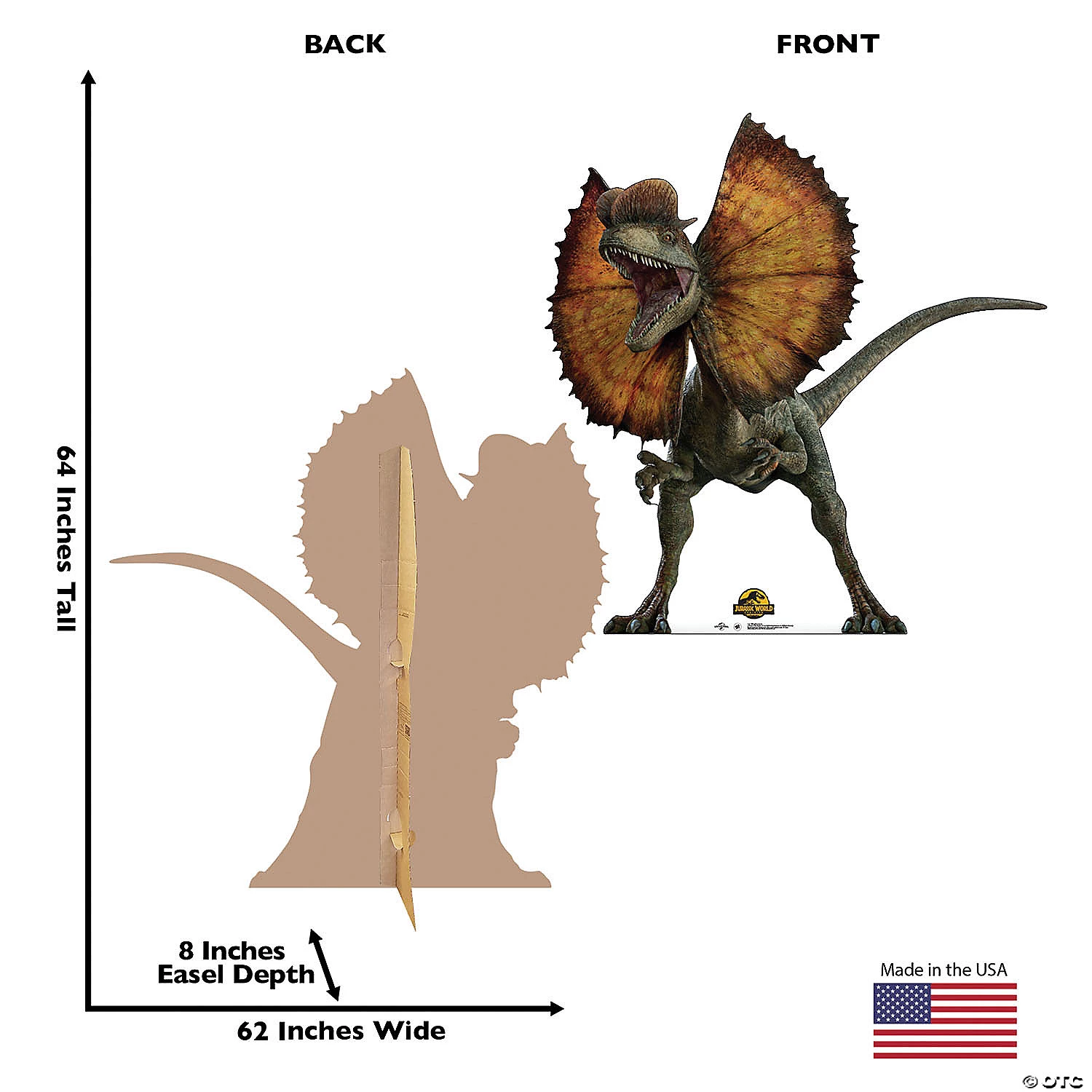 Jurassic World 3: Dominion™ Dilophosaurus Cardboard Stand-Up 4 Jurassic World 3: Dominion™ Dilophosaurus Cardboard Stand-Up - Image 2