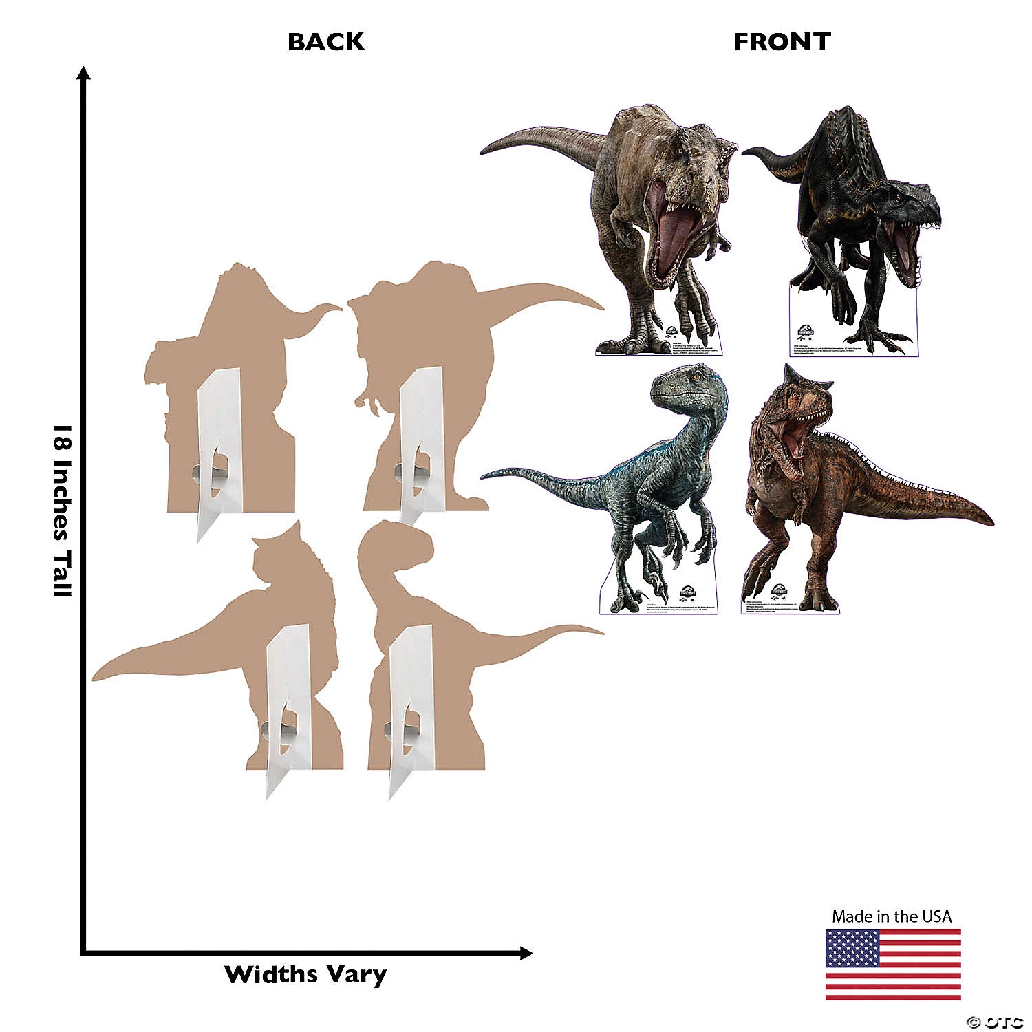 Jurassic World 3: Dominion™ T-Rex, Indoraptor, Carnotaurus & Blue Mini Stand-Ups 4 Jurassic World 3: Dominion™ T-Rex, Indoraptor, Carnotaurus & Blue Mini Stand-Ups - Image 2