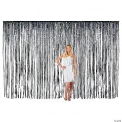 Large Metallic Fringe Backdrop Curtains