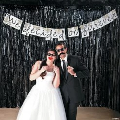 Large Metallic Fringe Backdrop Curtains -DIY Photo Booth Sales Shop large black metallic fringe backdrop curtain13629035 a04