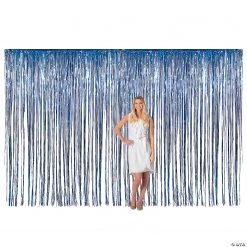 Large Metallic Fringe Backdrop Curtains
