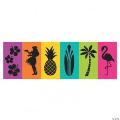 Large Luau Silhouette Backdrop - 6 Pc.
