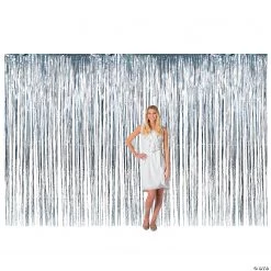 Large Metallic Fringe Backdrop Curtains