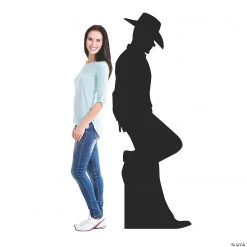 Leaning Cowboy Silhouette Life-Size Cardboard Stand-Up -DIY Photo Booth Sales Shop leaning cowboy silhouette life size cardboard stand up13960086 a02