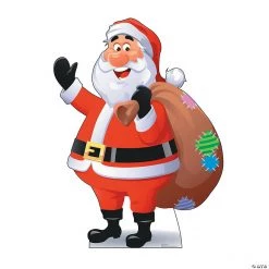 Life-Sized Illustrated Santa Claus Cardboard Stand-Up