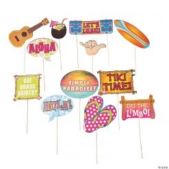 Luau Sayings Photo Stick Props- 12 Pc.