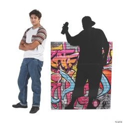 Male Graffiti Artist Silhouette Cardboard Stand-Up