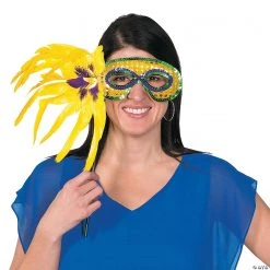 Mardi Gras Feather Masks- 12 Pc. -DIY Photo Booth Sales Shop mardi gras feather masks 12 pc 31 31 a01