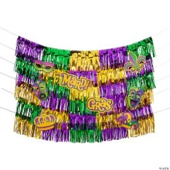 Mardi Gras Fringe Garland Backdrop - 6 Pc.